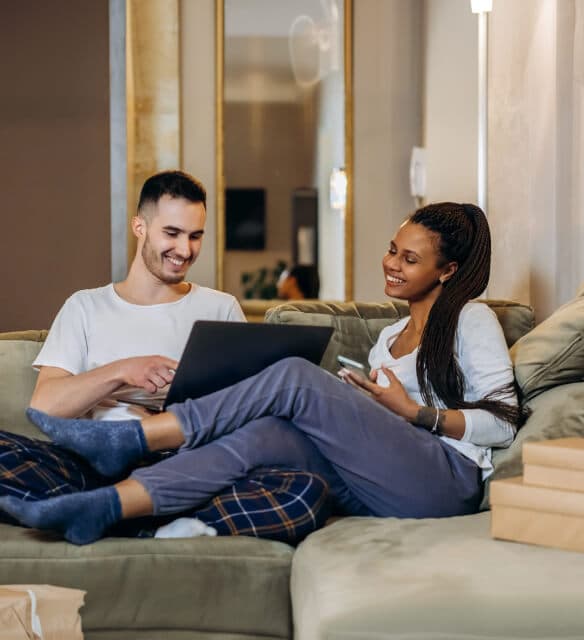 Couple chatting